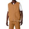 Dickies Men’s Stonewashed Duck High Pile Fleece Lined Vest(Stonewashed Brown Duck)