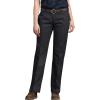 Dickies Women’s Original 774 Work Pants – Low Rise Slim Fit Stretch Business Casual & Utility Pants(Black V1)