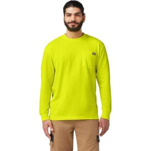 Dickies Men’s Big and Tall Long Sleeve Heavyweight Crew Neck(Bright Yellow)