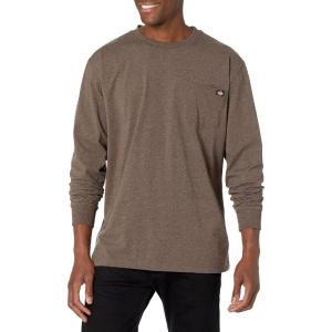 Dickies Men’s Big and Tall Long Sleeve Heavyweight Crew Neck(Chocolate Brown Single Dye Heather)