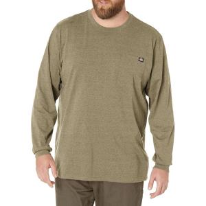 Dickies Men’s Big and Tall Long Sleeve Heavyweight Crew Neck(Dark Brown)