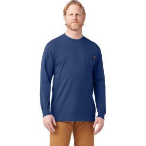 Dickies Men’s Big and Tall Long Sleeve Heavyweight Crew Neck(Deep Blue)