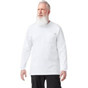 Dickies Men’s Big and Tall Long Sleeve Heavyweight Crew Neck(White)