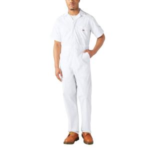 Dickies Mens Short Sleeve Coveralls(White)