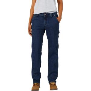 Dickies Women’s Denim Straight Carpenter Pants(Dark Stone Wash)