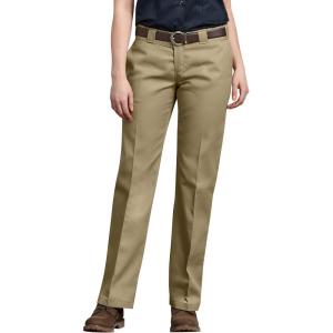 Dickies Women’s Original 774 Work Pants – Low Rise Slim Fit Stretch Business Casual & Utility Pants(Khaki V1)