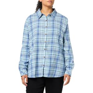 Dickies Women’s Plaid Flannel Long Sleeve Shirt(Blue)