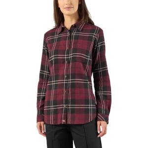 Dickies Women’s Plaid Flannel Long Sleeve Shirt(Fig)