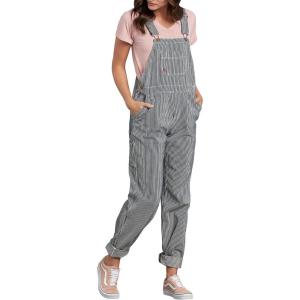 Dickies Women’s Relaxed Fit Bib Overall(Rinsed Hickory Stripe)