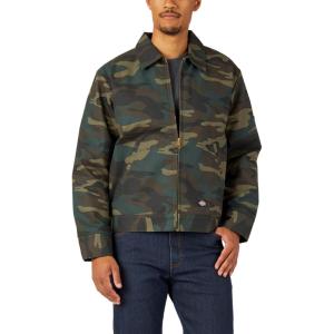 Dickies mens Insulated Eisenhower Front-zip Jacket(Hunter Green Camo)