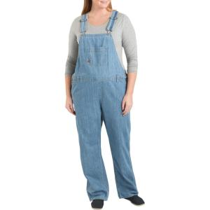Dickies womens Plus Size Denim Bib Overall(Medium Stonewash)