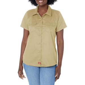 Dickies Womens Short-Sleeve Work Shirt(Khaki)
