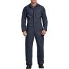 Dickies Men’s Deluxe Long Sleeve Coveralls – 7.5 oz Twill Mechanic Jumpsuit with Zipper Front Industrial Uniform Fit(Black)