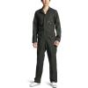 Dickies Men’s Deluxe Long Sleeve Coveralls – 7.5 oz Twill Mechanic Jumpsuit with Zipper Front Industrial Uniform Fit(Olive Green V1)