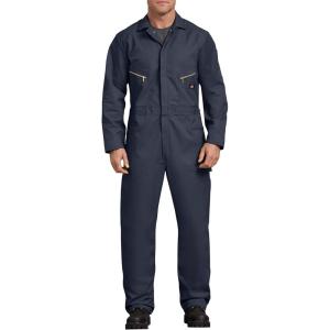 Dickies Men’s Deluxe Long Sleeve Coveralls – 7.5 oz Twill Mechanic Jumpsuit with Zipper Front Industrial Uniform Fit(Black)
