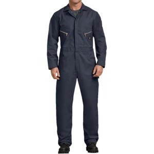 Dickies Men’s Deluxe Long Sleeve Coveralls – 7.5 oz Twill Mechanic Jumpsuit with Zipper Front Industrial Uniform Fit(Dark Navy)
