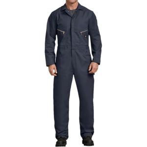Dickies Men’s Deluxe Long Sleeve Coveralls – 7.5 oz Twill Mechanic Jumpsuit with Zipper Front Industrial Uniform Fit(Dark Navy V1)