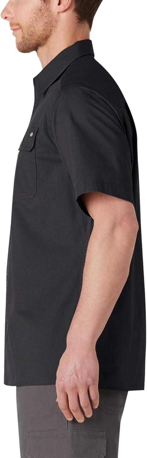 image:imageDickies Mens Short Sleeve Ripstop Work ShirtRinsed Black