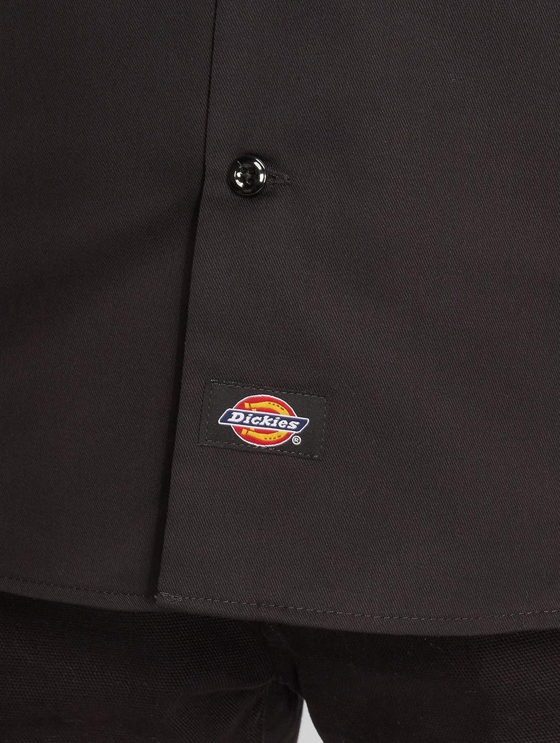 image:imageDickies Mens ShortSleeve TwoTone Work ShirtBlackEnglish Red V1