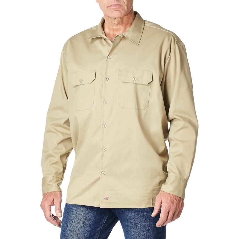 image:imageDickies Mens Long Sleeve Flex Twill Work ShirtDesert Sand V1