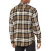 Dickies Mens L/S Flex Flannel Shirt(Black/Dark Olive/Anque White Multi Windowpane)