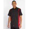 Dickies Men’s Short-Sleeve Two-Tone Work Shirt(Black/English Red V1)