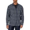 Dickies Mens L/S Flex Flannel Shirt(Ink Navy/Chocolate Brown/Clear Blue Unbalanced)