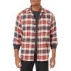 Dickies Mens L/S Flex Flannel Shirt(Oatmeal/Ink Nav/Molten Lava Multi Windowpane)