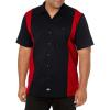 Dickies Men’s Short-Sleeve Two-Tone Work Shirt(Black/English Red V1)