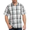 Dickies Mens Yarn Dyed Short Sleeve Camp Shirt(Silver/Blue/Whi)