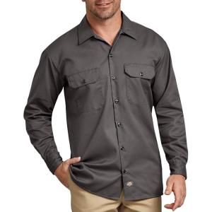 Dickies Mens Long Sleeve Flex Twill Work Shirt(Gravel Gray)