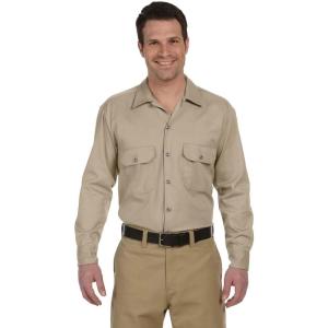 Dickies Mens Long Sleeve Flex Twill Work Shirt(Khaki (Kh))
