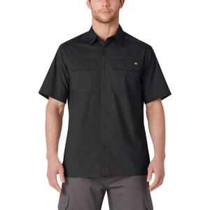 Dickies Mens Short Sleeve Ripstop Work Shirt(Rinsed Black)