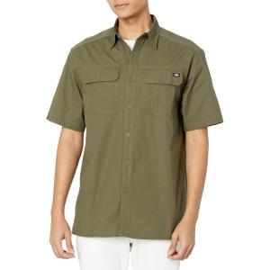 Dickies Mens Short Sleeve Ripstop Work Shirt(Rinsed Military Green)