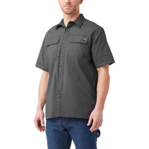 Dickies Mens Short Sleeve Ripstop Work Shirt(Rinsed Slate)