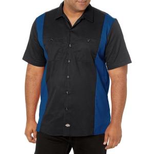 Dickies Men’s Short-Sleeve Two-Tone Work Shirt(Black/Royal Blue V1)