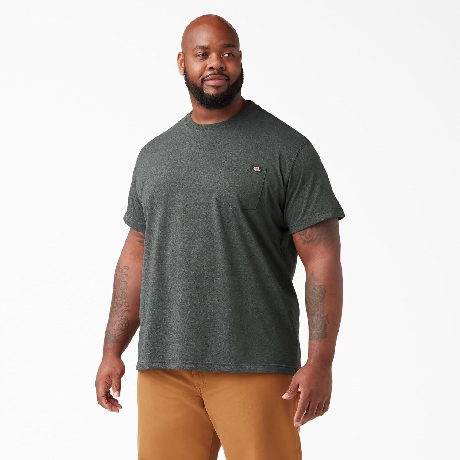 image:imageDickies Mens Big amp Tall Heavyweight Crew Neck Short Sleeve Tee BigTallHunter Green Heather