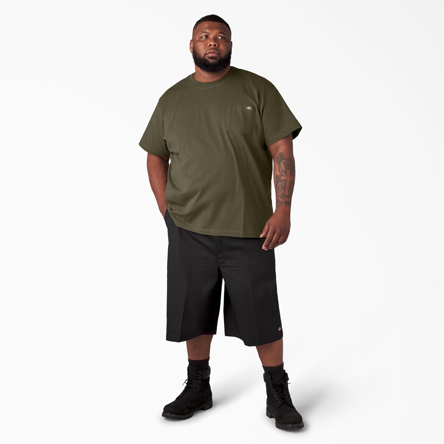 image:imageDickies Mens Big amp Tall Heavyweight Crew Neck Short Sleeve Tee BigTallMilitary Green