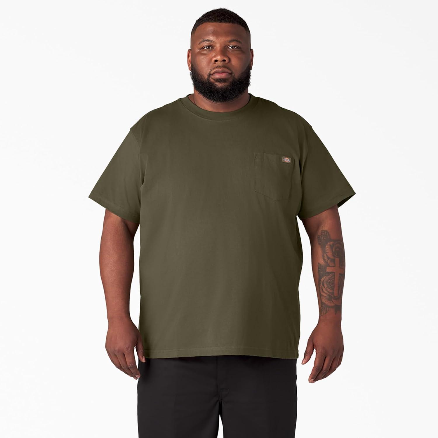 image:imageDickies Mens Big amp Tall Heavyweight Crew Neck Short Sleeve Tee BigTallMilitary Green