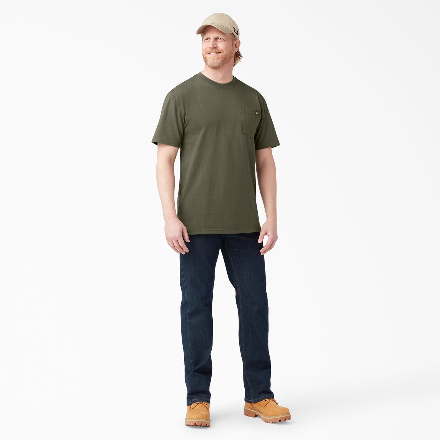 image:imageDickies Mens Big amp Tall Heavyweight Crew Neck Short Sleeve Tee BigTallMilitary Green