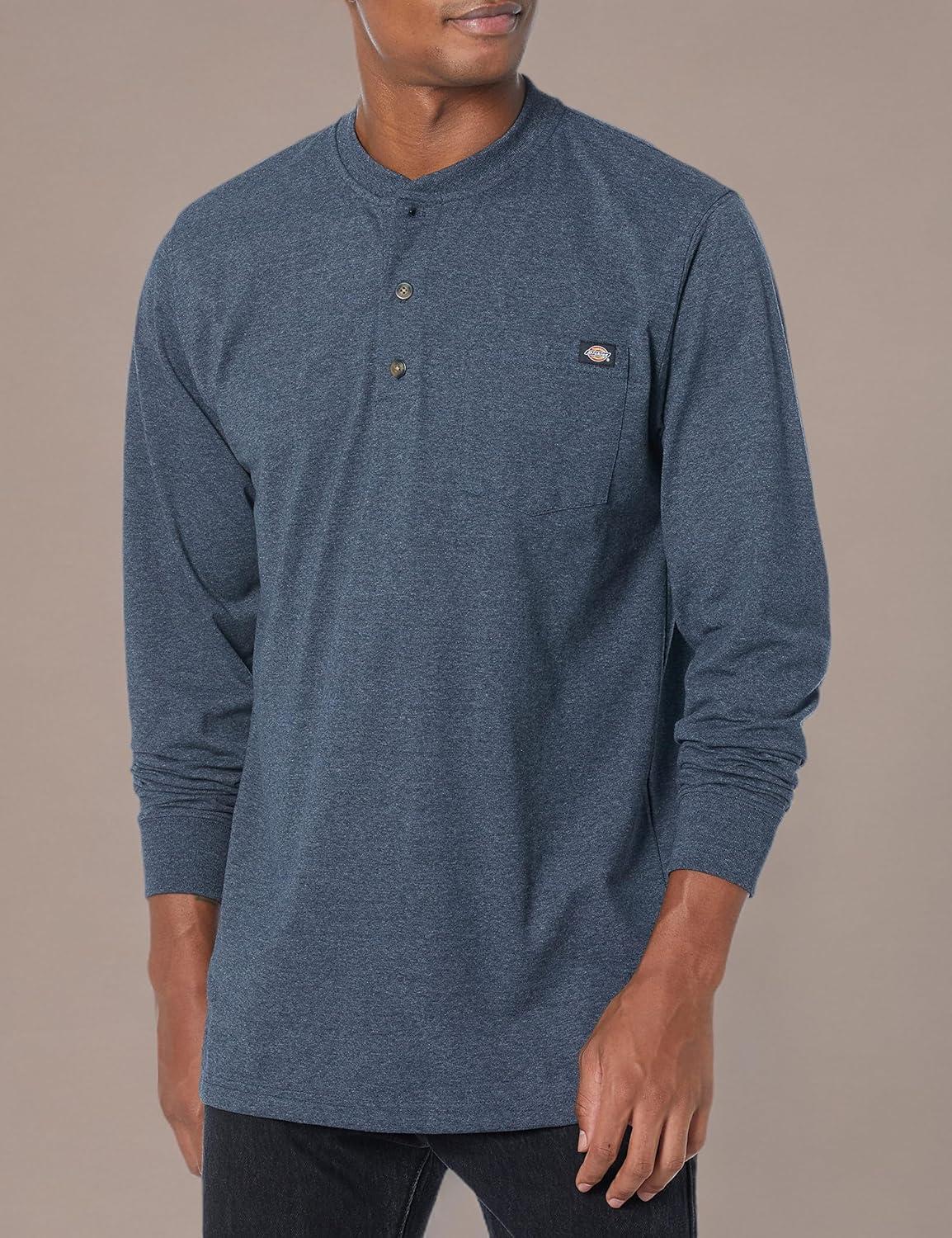 image:imageDickies Mens BigTall LongSleeve Heavyweight HenleyDark Navy Heather