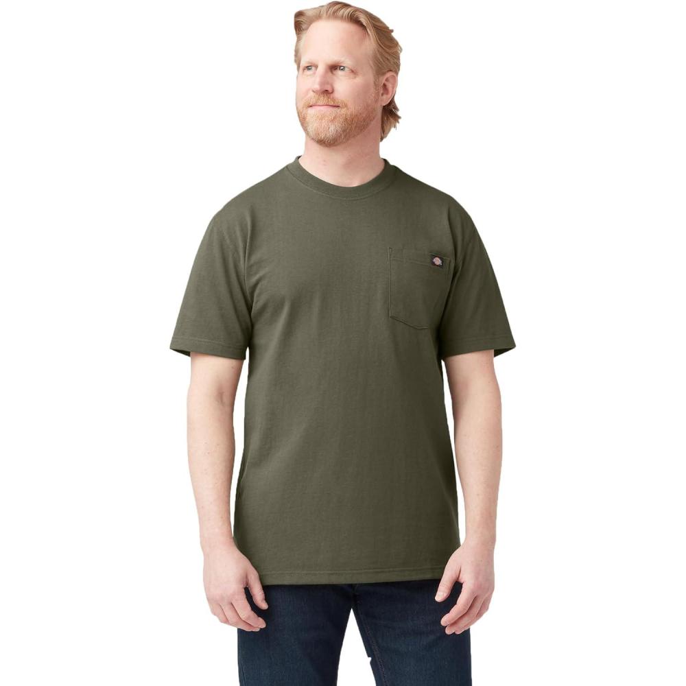image:imageDickies Mens Big amp Tall Heavyweight Crew Neck Short Sleeve Tee BigTallMilitary Green