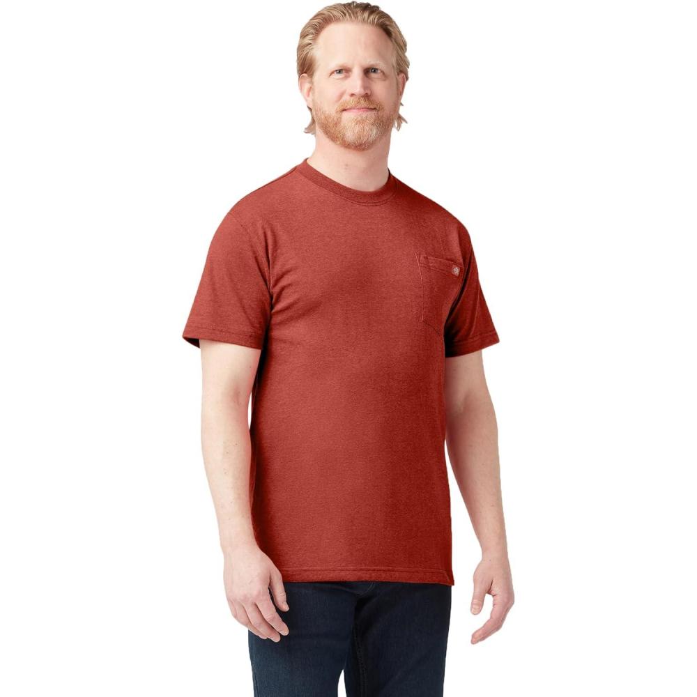 image:imageDickies Mens Big amp Tall Heavyweight Crew Neck Short Sleeve Tee BigTallRustic Red Heather