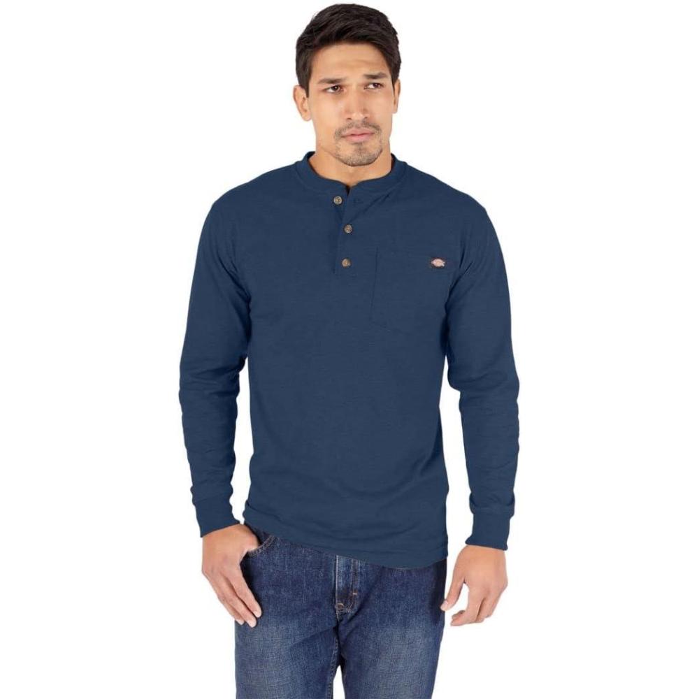 image:imageDickies Mens BigTall LongSleeve Heavyweight HenleyDark Navy Heather
