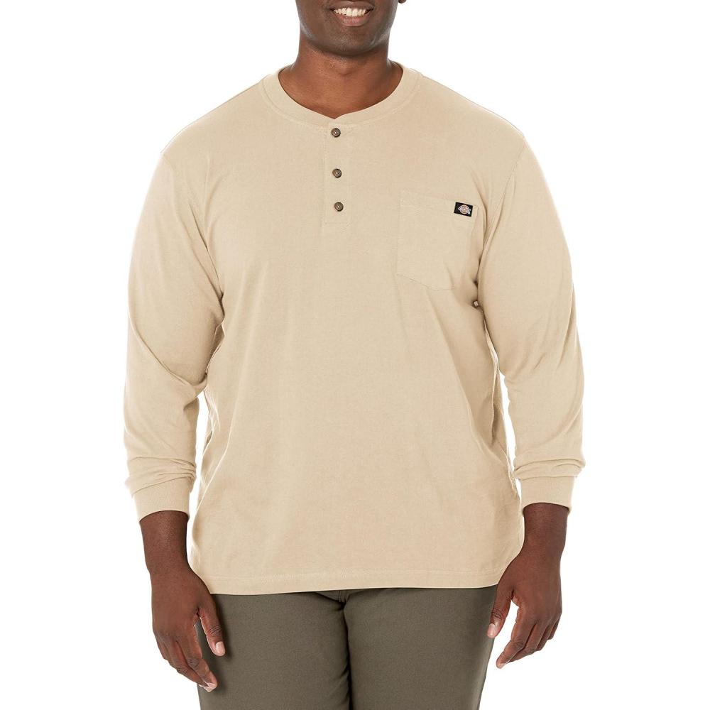 image:imageDickies Mens BigTall LongSleeve Heavyweight HenleyDesert Sand