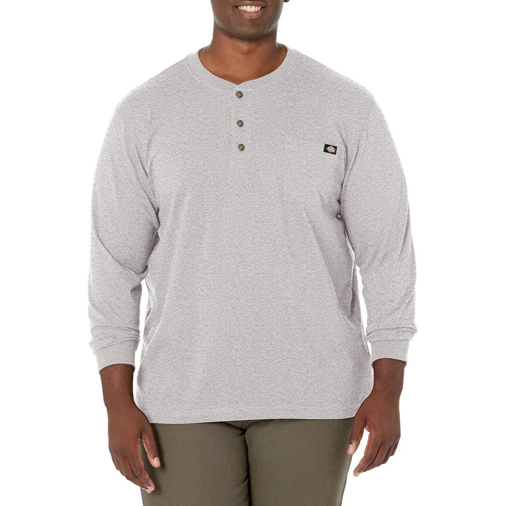 image:imageDickies Mens BigTall LongSleeve Heavyweight HenleyHeather Gray