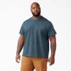 Dickies Men’s Big & Tall Heavyweight Crew Neck Short Sleeve Tee Big-Tall(Baltic Blue Heather)