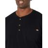 Dickies Mens Big-Tall Long-Sleeve Heavyweight Henley(Black)