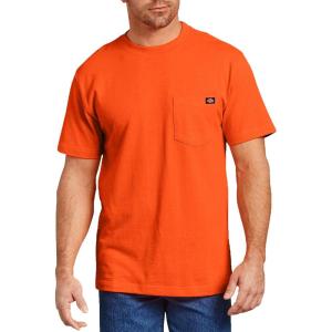 Dickies Men’s Big & Tall Heavyweight Crew Neck Short Sleeve Tee Big-Tall(Bright Orange)