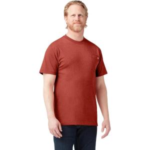 Dickies Men’s Big & Tall Heavyweight Crew Neck Short Sleeve Tee Big-Tall(Rustic Red Heather)